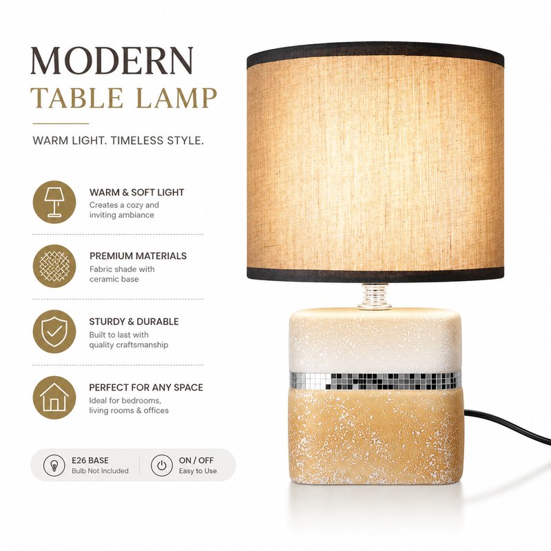 1780015109615-6-2024___________________________.jpg 2024 New Arrival Tricolor Ceramic Table Lamp - White, Yellow & Gold Rim JiLian Factory Direct - Image 1