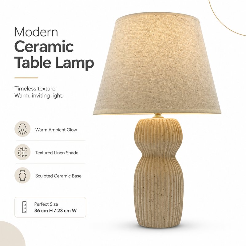 1780015109649-6-JL2025_______________________.jpg JL 2025 New Wabi-Sabi Ceramic Table Lamp - Bedroom Bedside Lighting Hotel Supplies - Image 1