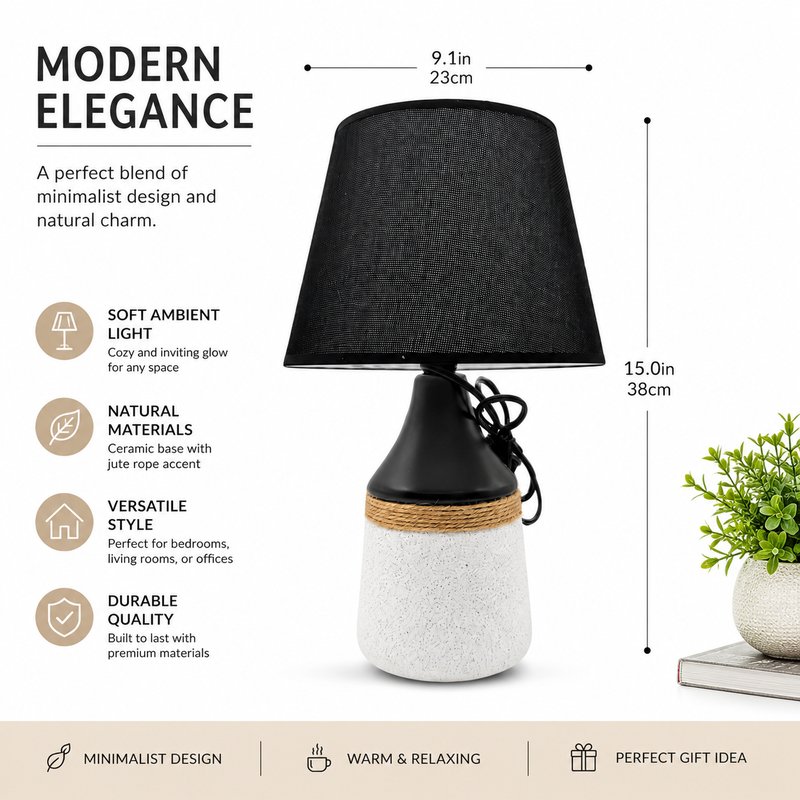 1780015109655-6-JL23-1374______________________.jpg JL23-1374 Black Patchwork Series Ceramic Table Lamp - JiLian Bedside Desk Light Factory Wholesale - Image 1