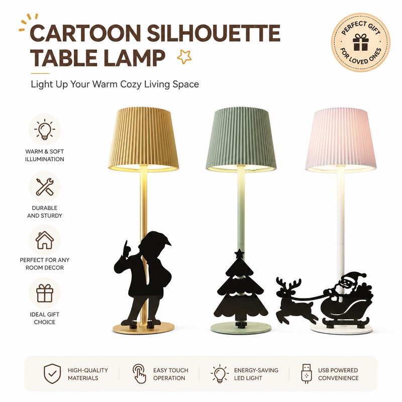 1780015109699-6-JL____________________________.jpg JL New Cartoon Silhouette Magnetic Charging Table Lamp - Ambient Crystal Night Light - Image 1
