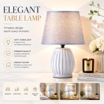JL JiLian New Minimalist Ceramic Table Lamp JL24-628 - Bedroom Bedside Desk Light (48pcs/Ctn Wholesale)
