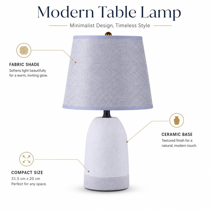 1780015109708-6-JL_________JL24-640___________48pcs__.jpg JL JiLian New Minimalist Ceramic Table Lamp JL24-640 - Bedroom Bedside Desk Light (48pcs/Ctn Wholesale) - Image 1