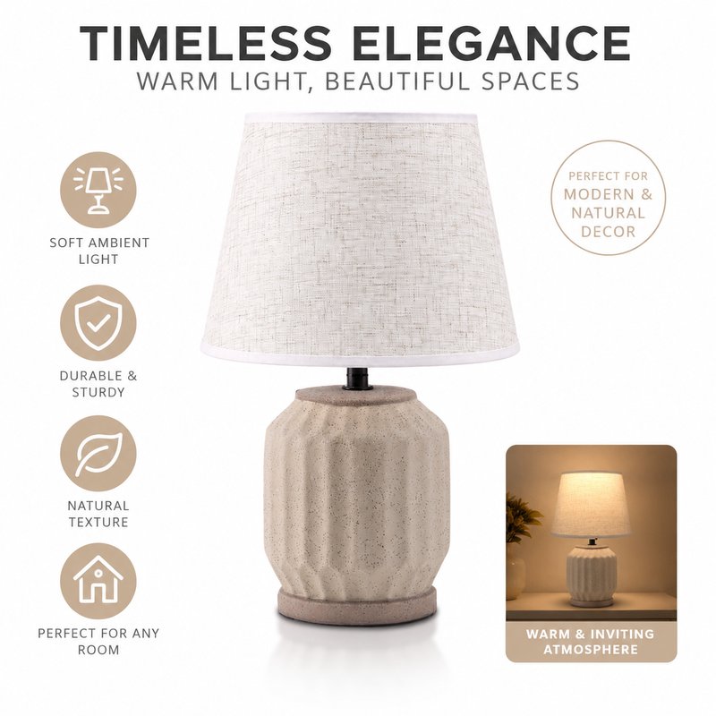 1780015109708-6-JL_________JL24-647___________48pcs__.jpg JL JiLian New Minimalist Ceramic Table Lamp JL24-647 - Bedroom Bedside Desk Light (48pcs/Ctn Wholesale) - Image 1