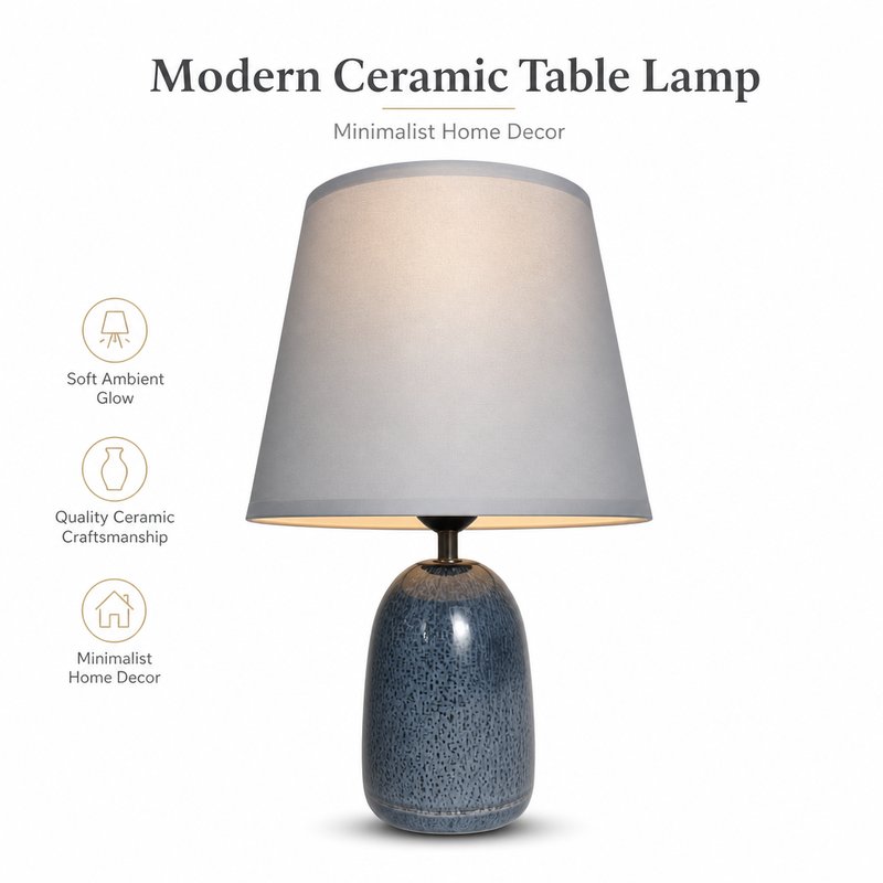 1780015109712-6-JL_________JL24-801___________48pcs__.jpg JL JiLian New Nordic Style Ceramic Table Lamp JL24-801 - Bedroom Bedside Desk Light (48pcs/Ctn Wholesale) - Image 1