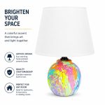 Oil Painting Style Colorful Ceramic Table Lamp - High Visual Impact Art Desk Lamp Factory Direct