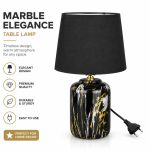 Nordic Minimalist Black Ceramic Table Lamp - Kids Bedroom Bedside Desk Night Light Factory Direct