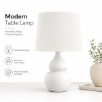 Gourd Shaped Ceramic Table Lamp - American Style Nordic Bedside Decorative Desk Light