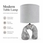 New Chic Grey Art Ceramic Table Lamp - Modern Elegant Bedside Desk Light Factory Direct
