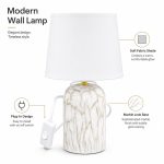 Marble Pattern Ceramic Table Lamp - Modern Luxury Living Room Bedroom Bedside Night Light