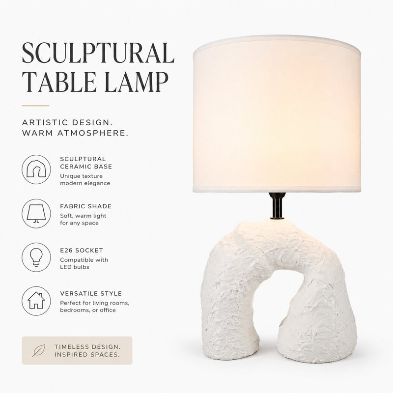 1780015109772-6-____________________.jpg Micro-Art Pastoral Ceramic Table Lamp - Ikea Style Cozy Bedroom Bedside Practical Desk Light - Image 1