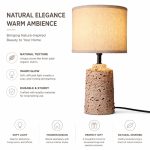 Modern Cylindrical Pink & White Ceramic Table Lamp - Clean Minimalist Bedside Night Light