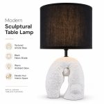 Minimalist Black & White Patchwork Ceramic Table Lamp - Modern Home Decorative Desk Light Factory Direct