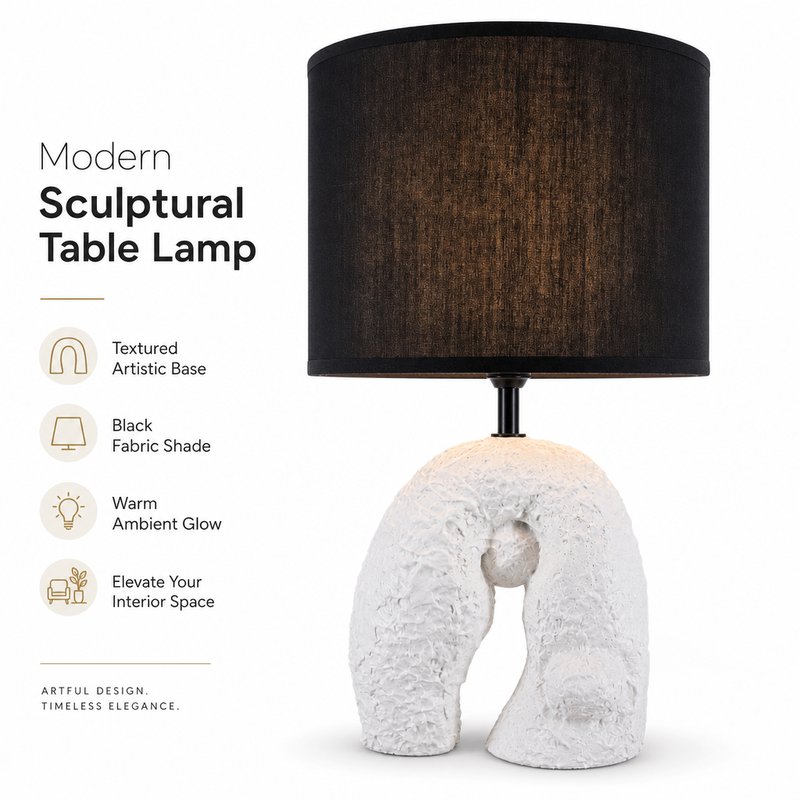 1780015109802-6-____________________.jpg Minimalist Black & White Patchwork Ceramic Table Lamp - Modern Home Decorative Desk Light Factory Direct - Image 1
