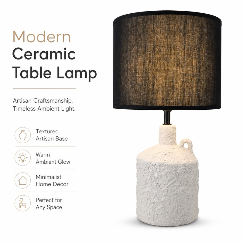 1780015109804-6-_____________________.jpg Modern Creative Ceramic Table Lamp - Luxury Hotel Model Room Decorative Bedside Desk Light - Image 1