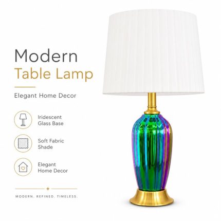Modern Hand-Painted Ceramic Table Lamp - Light Luxury Off-Shaped Metal Base Designer Desk Light