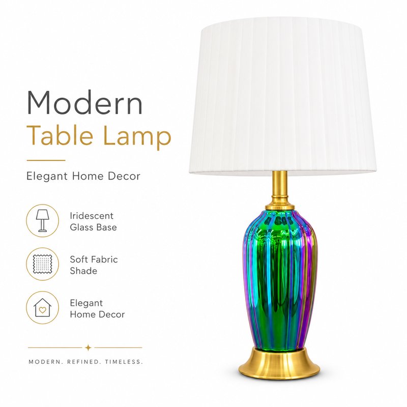 1780015109807-6-______________________.jpg Modern Hand-Painted Ceramic Table Lamp - Light Luxury Off-Shaped Metal Base Designer Desk Light - Image 1