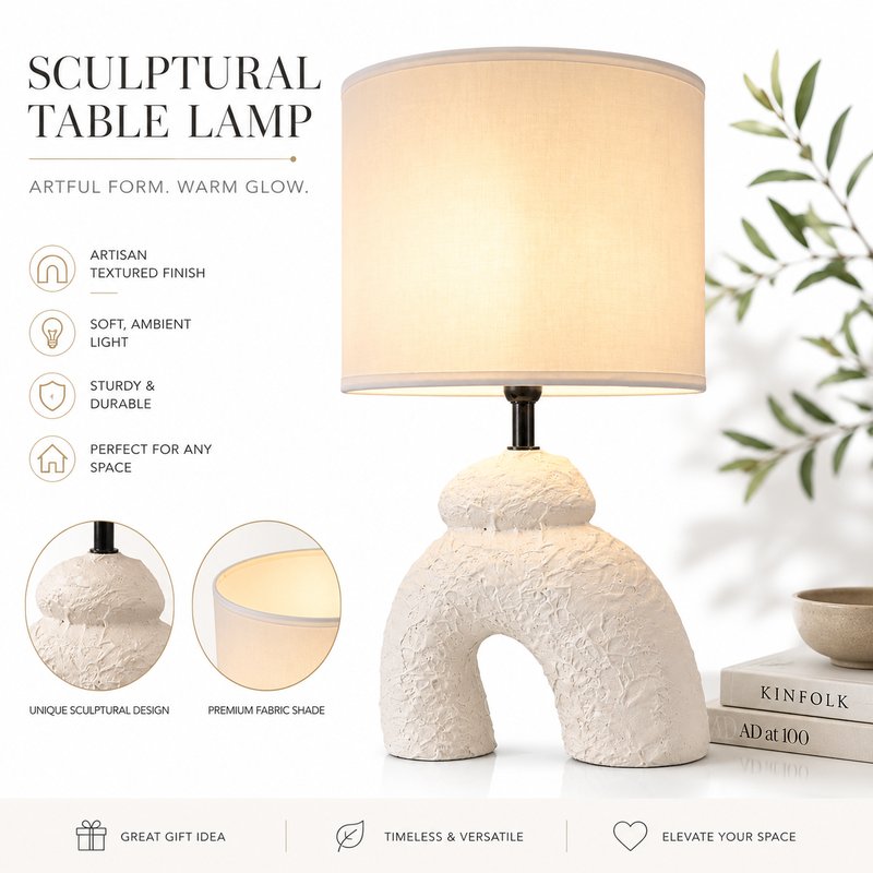 1780015109809-6-_______________.jpg Modern Minimalist Bedside Table Lamp - Premium Fabric Lampshade Ceramic Night Light - Image 1