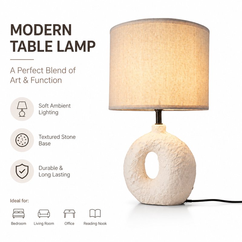 1780015109822-6-__JL2024_______________.jpg JiLian JL2024 New Minimalist White Lampshade Series - Ceramic Table Lamp Factory Direct - Image 1