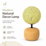 JiLian JL23-142 Small Bedside Table Lamp - Unique Compact Round Design Night Light