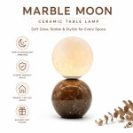 JiLian New Rhodochrosite Ceramic Moon Lamp - Moon Surface Textures Bedside Ambient Light (36pcs Min)
