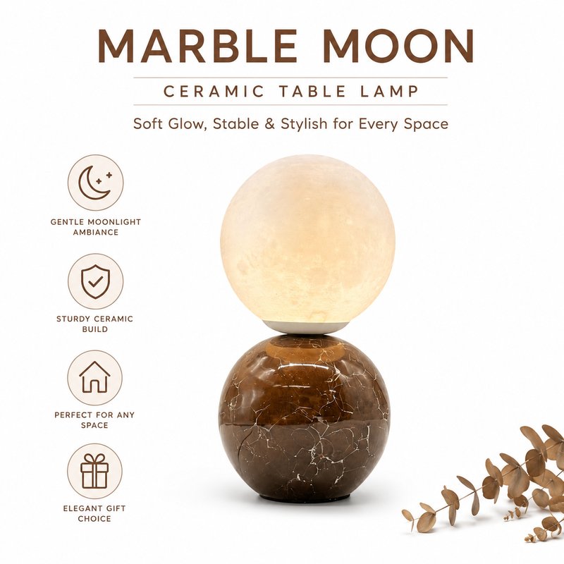 1780015109832-6-____________________36PCS__.jpg JiLian New Rhodochrosite Ceramic Moon Lamp - Moon Surface Textures Bedside Ambient Light (36pcs Min) - Image 1