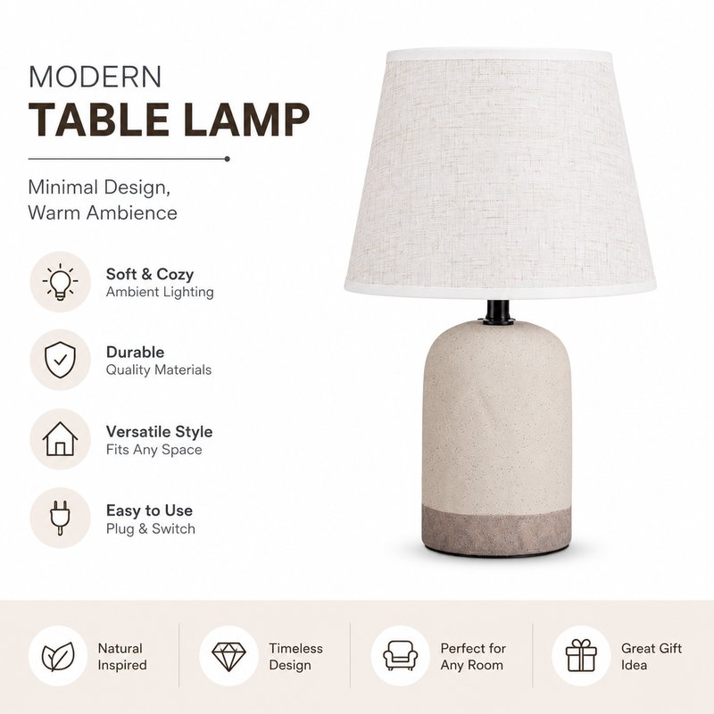 1780015109834-6-_________JL24-626___________48pcs__.jpg JL JiLian New Minimalist Ceramic Table Lamp JL24-626 - Bedroom Bedside Desk Light (48pcs/Ctn Wholesale) - Image 1