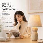 JL 2025 New Wabi-Sabi Ceramic Table Lamp - Bedroom Bedside Lighting Hotel Supplies - Image 2