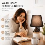JL23-1374 Black Patchwork Series Ceramic Table Lamp - JiLian Bedside Desk Light Factory Wholesale - Image 2