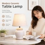 JL JiLian New Minimalist Ceramic Table Lamp JL24-648 - Bedroom Bedside Desk Light (48pcs/Ctn Wholesale) - Image 2