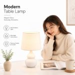 Gourd Shaped Ceramic Table Lamp - American Style Nordic Bedside Decorative Desk Light - Image 2