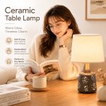 Modern Vintage Solid Wood & Ceramic Table Lamp - Creative Energy Saving Decorative Desk Light - Image 2