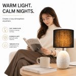 Fabric Lampshade Ceramic Table Lamp - JiLian Classic Bedside Night Light Factory Direct - Image 2