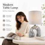New Chic Grey Art Ceramic Table Lamp - Modern Elegant Bedside Desk Light Factory Direct - Image 2