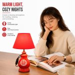 Festive Chinese Red Wedding Ceramic Table Lamp - Double Happiness Han & Chinese Style Table Light - Image 2