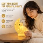 New Cartoon Moon Bear Night Light - Cute Teddy Bear Moon Ornament Creative Kid Room Lamp Gift - Image 2