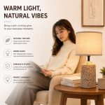 Modern Cylindrical Pink & White Ceramic Table Lamp - Clean Minimalist Bedside Night Light - Image 2