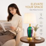 Modern Hand-Painted Ceramic Table Lamp - Light Luxury Off-Shaped Metal Base Designer Desk Light - Image 2