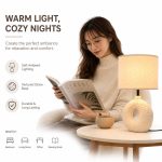 JiLian JL2024 New Minimalist White Lampshade Series - Ceramic Table Lamp Factory Direct - Image 2