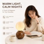 JiLian New Rhodochrosite Ceramic Moon Lamp - Moon Surface Textures Bedside Ambient Light (36pcs Min) - Image 2