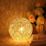 Nordic Rattan Ball LED Night Light, Dimmable USB Bedside Table Lamp, Starry Eye-Caring Decor Gift for Bedroom Homestay - Image 4