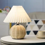 Nordic Ins Pleated Table Lamp, Luxury Umbrella Shape LED Bedside Night Light for Bedroom Homestay Ambiance & Gift - Image 4