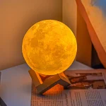 3D Moon Lamp Planet Night Light, Starry Sky Ambience Bedside Table Lamp for Bedroom Gift
