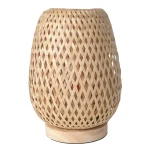 Wabi Sabi Bamboo Wood Table Lamp, Japanese Retro Woven Bedside Night Light, Nordic Ins Decor Lamp for Bedroom Homestay - Image 4