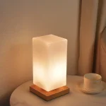 Nordic Solid Wood USB Table Lamp, Wabi Sabi LED Bedside Night Light Creative Ambience Lamp for Bedroom Study Homestay - Image 3
