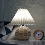 Nordic Ins Pleated Table Lamp, Luxury Umbrella Shape LED Bedside Night Light for Bedroom Homestay Ambiance & Gift - Image 5